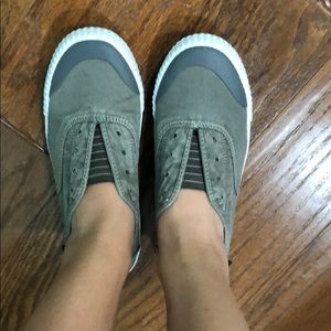 Grey Sperry Slip Ons